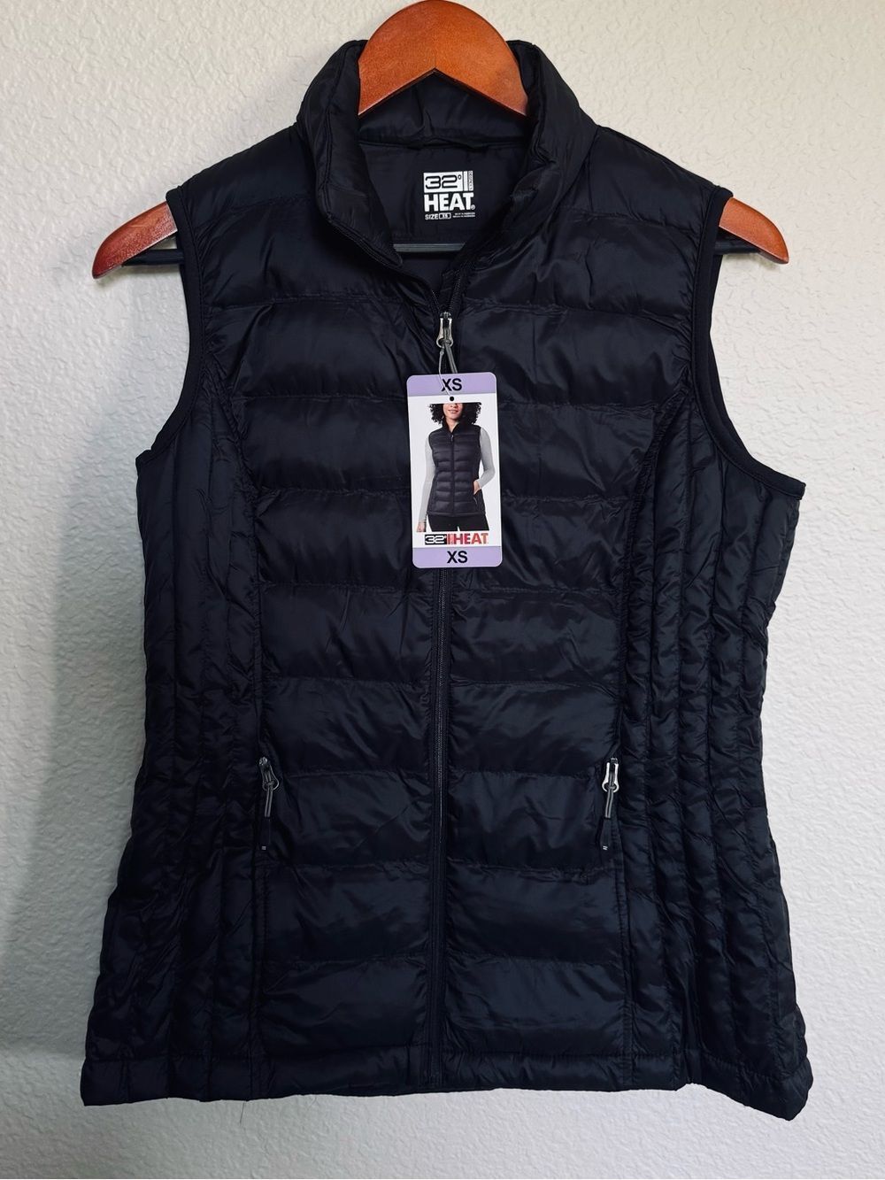 32 Degrees Black Puffer Vest XS